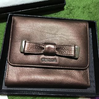 プラダ(PRADA)のプラダ ケースつき ブラウン 財布 少し擦れあり 新品(財布)