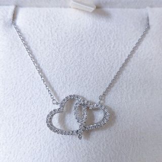 スタージュエリー(STAR JEWELRY)のスタージュエリー ダイヤモンド ハート ネックレス K18WG 0.15ct(ネックレス)