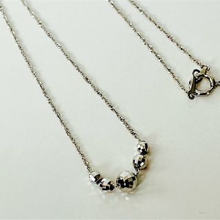 お値下げ✨ミラーボールデザイン💎ネックレス　プラチナ(ネックレス)