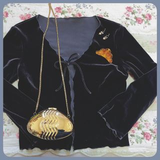 New!!♡vintage velours cardigan☞ベロアカーディガン(カーディガン)