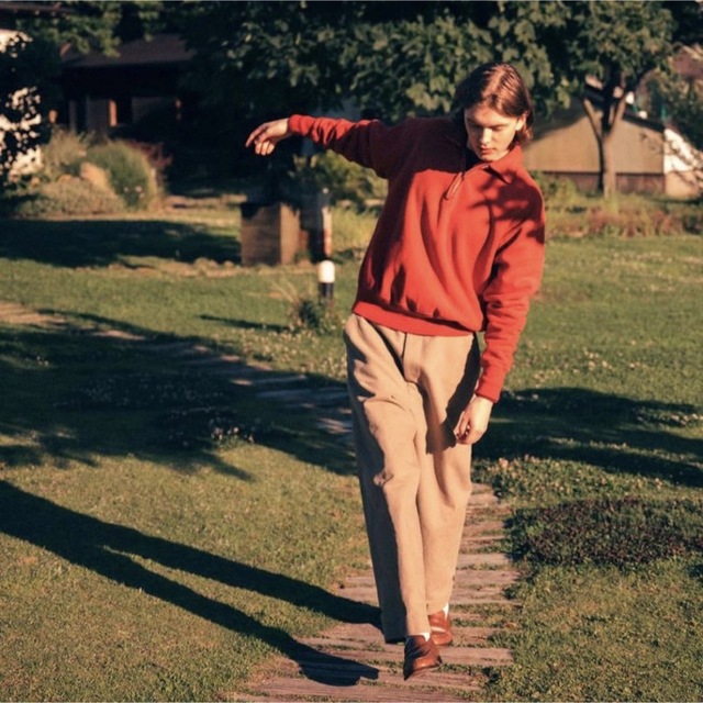 A.PRESSE Vintage Half Zip Sweatshirt RED