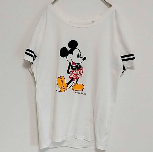 Disney(ディズニー)のディズニー　ミッキーマウス　デザイン　tシャツ　半袖　ビッグプリント　ホワイト メンズのトップス(Tシャツ/カットソー(半袖/袖なし))の商品写真