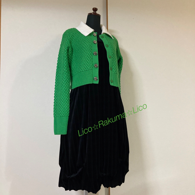 極美品 ¥66,000 DAISY LIN クロスラインベロアワンピース F | www
