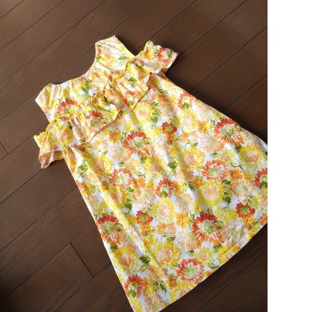 花柄ワンピース　100cm   匿名配送 キッズ/ベビー/マタニティのキッズ服女の子用(90cm~)(ワンピース)の商品写真