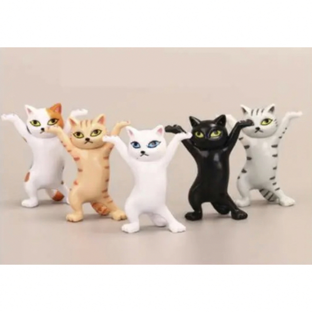 新品☆ねこ☆ペン立て☆置物☆ネコフィギュア☆にゃんこ☆5匹セット☆軽量☆雑貨