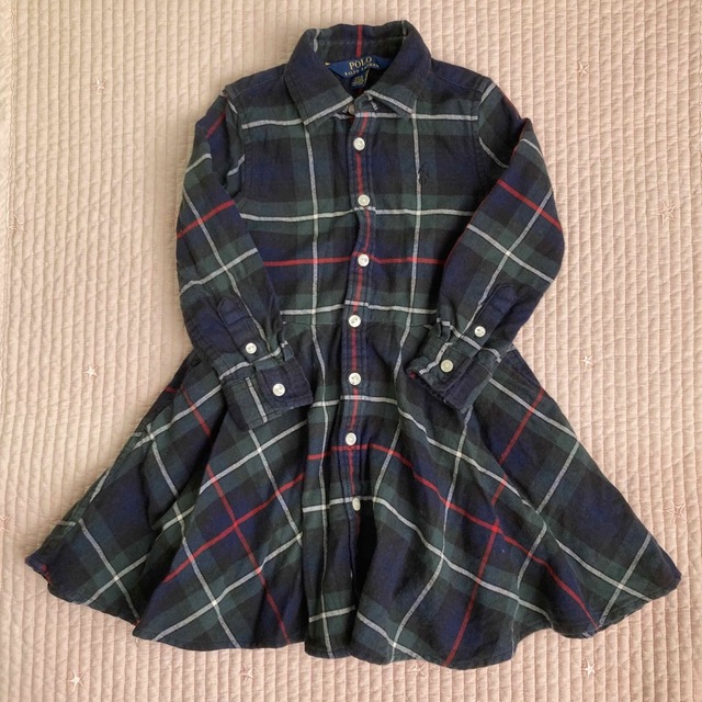 ポロラルフローレン 3Ｔ チェックワンピース - キッズ服女の子用