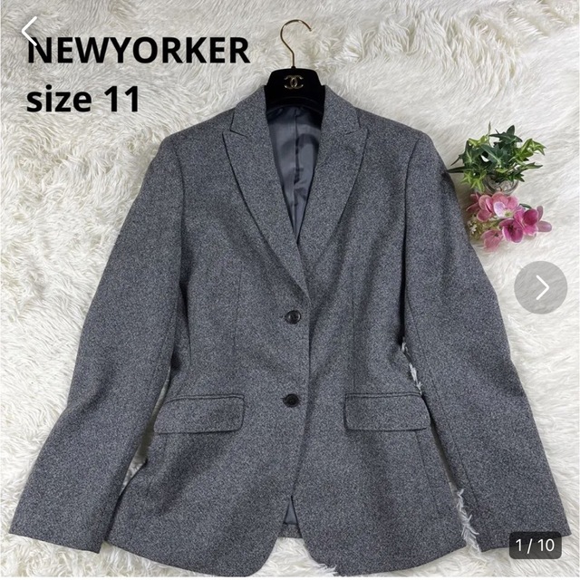 【NEWYORKER】ニューヨーカー（11）テーラードジャケット　ツイード　美品