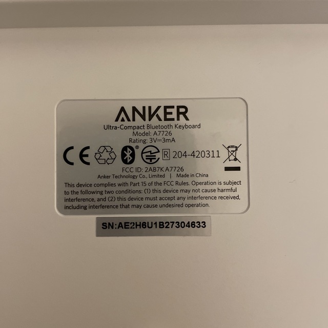 Anker(アンカー)のANKER Bluetoothキーボード スマホ/家電/カメラのPC/タブレット(PC周辺機器)の商品写真