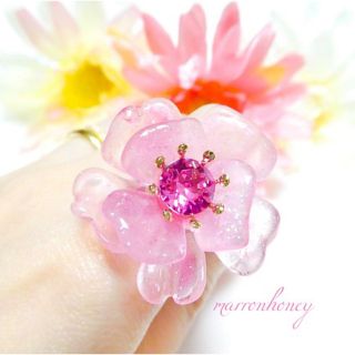 double rose flower ring ピンク(リング)