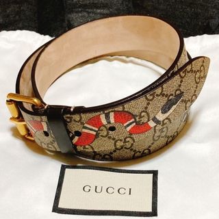 グッチ(Gucci)の袋付属美品！　グッチ　GGスプリームキングスネークベルト　サイズ85・34(ベルト)