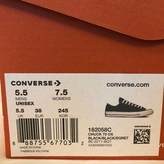 CONVERSE(コンバース)のConverse CT70 コンバース チャックテイラー ブラック 24.5cm レディースの靴/シューズ(スニーカー)の商品写真