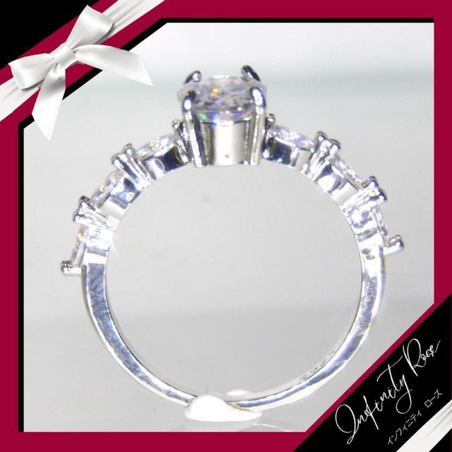 （1097）15号 シルバー　ランダムスクエアまるスワロエンゲージリング　指輪 レディースのアクセサリー(リング(指輪))の商品写真
