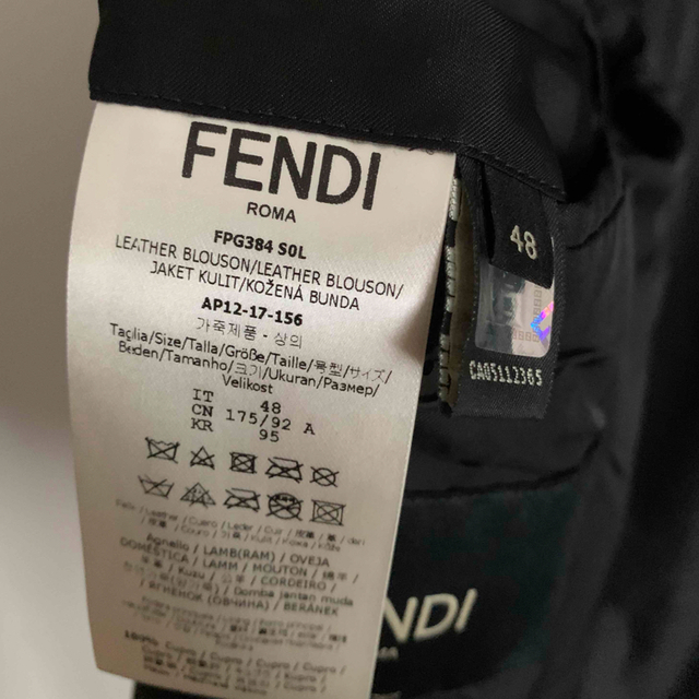 SALE フェンディ FENDI ラムレザーブルゾンブラック　モンスター　バグズ 7