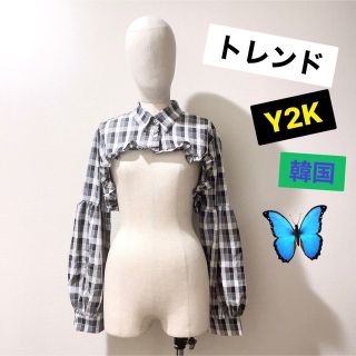 ザラ(ZARA)の【韓国ファッション】❤︎ショート丈　ボレロ　シャツ(シャツ/ブラウス(長袖/七分))