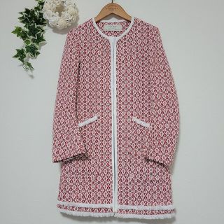 ZARA【Ｌサイズ】美品 ツイード コート ジャケット モノトーン ブルゾン