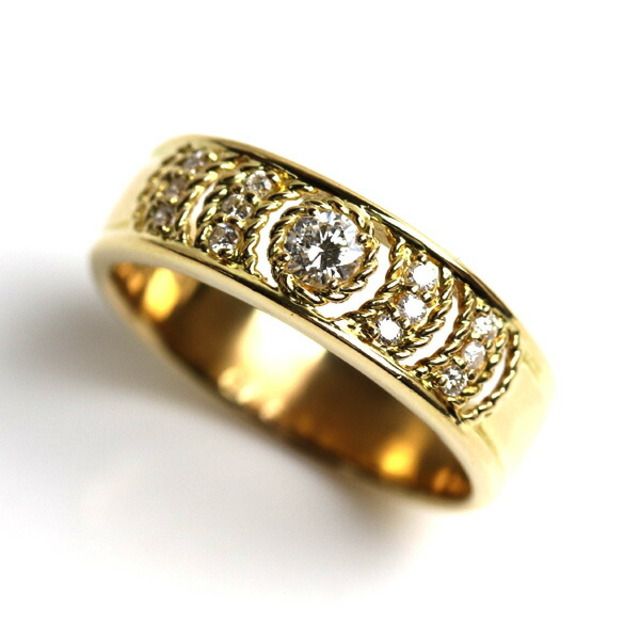 2年保証』 リング・指輪 イエローゴールド K18YG ダイヤモンド0.32ct
