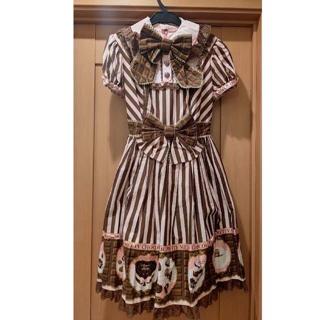 Angelic Pretty メルティチョコレートワンピース ブラウン - ひざ丈 ...