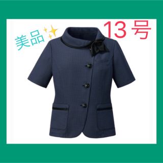 美品✨黒リボン付オーバーブラウス　13号(シャツ/ブラウス(半袖/袖なし))