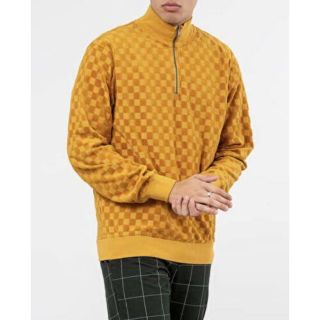 ステューシー(STUSSY)のstussy check ls zip mock neck(Tシャツ/カットソー(七分/長袖))