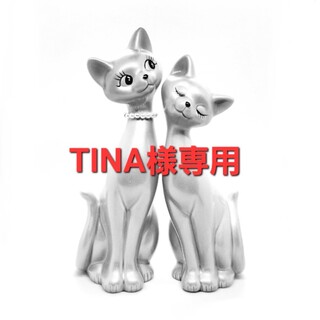 【TINA 様専用】ピンク×昭和レトロなモダン猫の置物(置物)