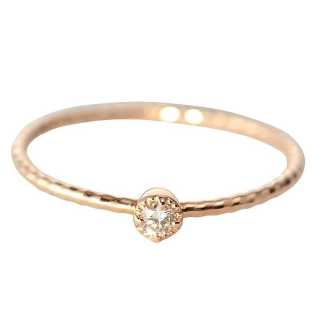 プレシャス ダイヤモンド 天然石 ピンクゴールド K10 10金 リング 指輪