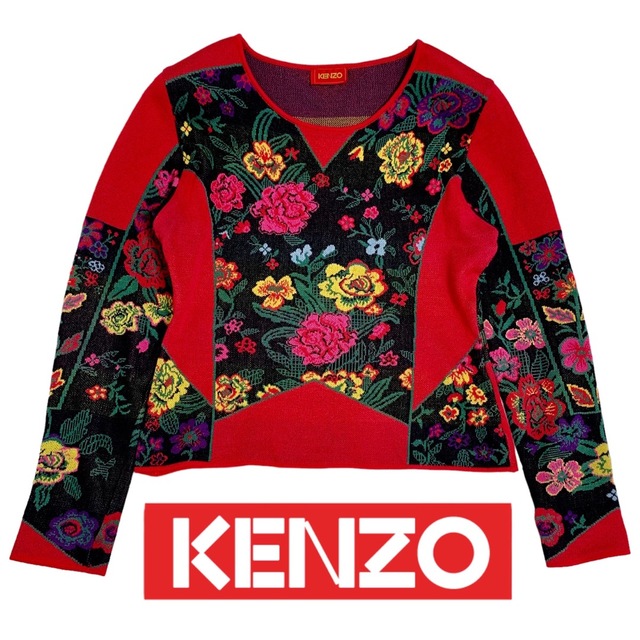 【希少デザイン！！】KENZO ケンゾー ヴィンテージ　デザインニット 総柄