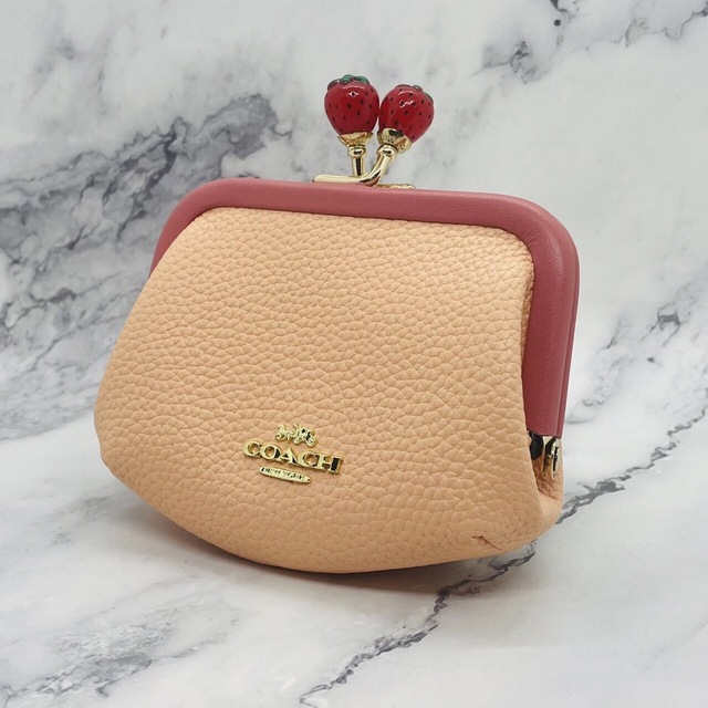 ♊☘️新品未使用❣️COACH コーチコインケースがまぐち ピンク みずほ ♊☘️新品未使用❣️COACH コーチコインケースがまぐち ピンク みずほ