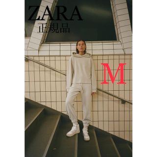 ザラ(ZARA)のZARA ソフトプラッシュジャージーフーディー　新品未使用タグ付き(パーカー)