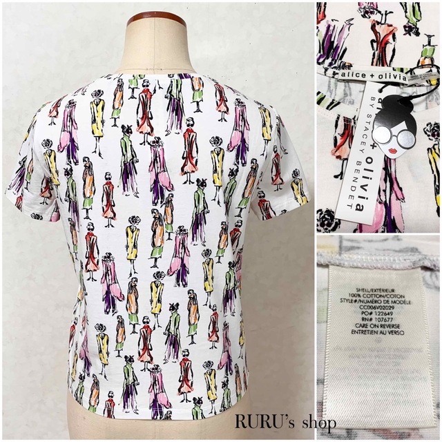 Alice+Olivia(アリスアンドオリビア)の新品 alice+olivia ルックブック ステイシープリント Tシャツ レディースのトップス(Tシャツ(半袖/袖なし))の商品写真