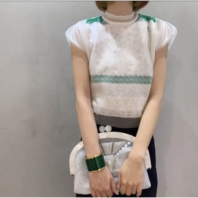 最高の品質 mame ホワイト×グリーン gpstiger.com