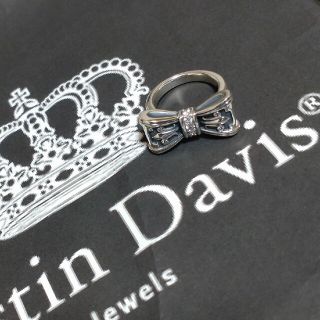 定価2.9万★Justin Davis リボンリング指輪 クリア・8号