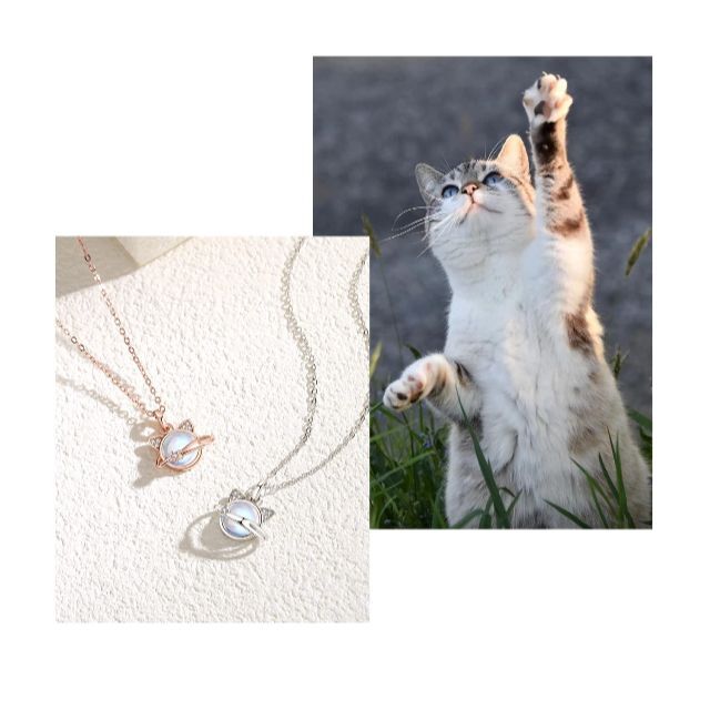 Bellitia Jewelry ムーンストーン 6月誕生石 宇宙猫 ネックレス 4