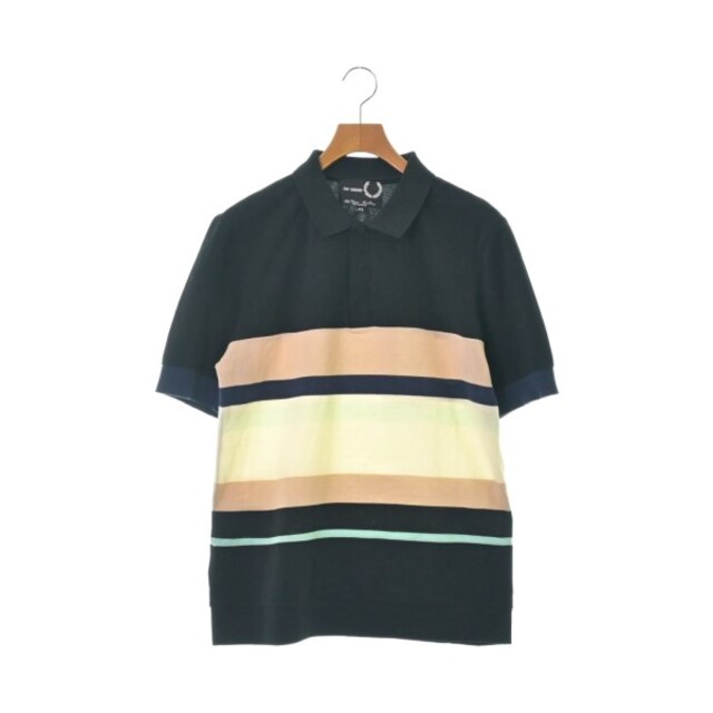 ベージュ RAF SIMONS - RAF SIMONS ポロシャツ 42(XS位) 黒xベージュ系x紺等 【古着】【中古】の コンディシ