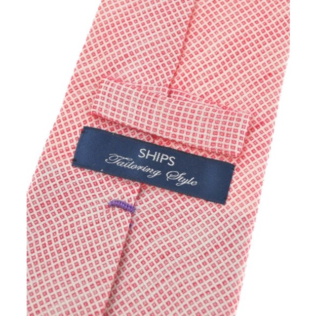 SHIPS(シップス)のSHIPS シップス ネクタイ - 赤系x白(総柄) 【古着】【中古】 メンズのファッション小物(ネクタイ)の商品写真