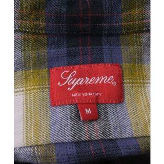 Supreme シュプリーム カジュアルシャツ S 黄x紺(チェック)