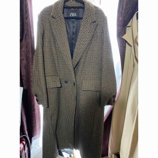 美品 ZARA ザラ アウター ロングジャケット ダブルボタン チェック柄