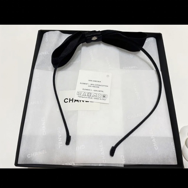 CHANEL - CHANEL シャネル カチューシャ リボン ブラック ココ CHANEL - CHANEL シャネル カチューシャ リボン ブラック ココ