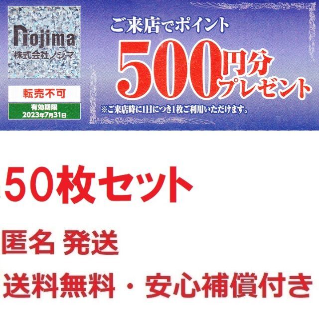 ノジマ株主優待割引券×８枚　来店ポイント５００円分×２枚　２０２３年７月３１日