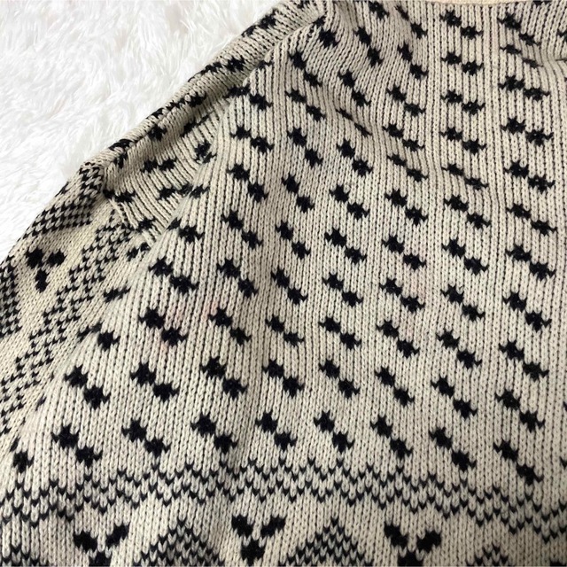 デザインニットセーター長袖刺繍カナダ製ウールアニマル柄ふるだんふるじょ 7
