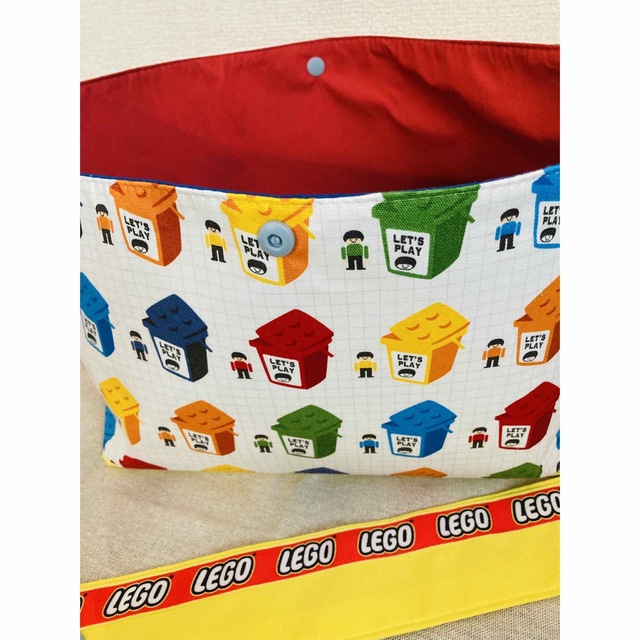 ぎん様専用 パン柄 布袋 LEGO柄ワンハンドル大きめ布バスケットの通販