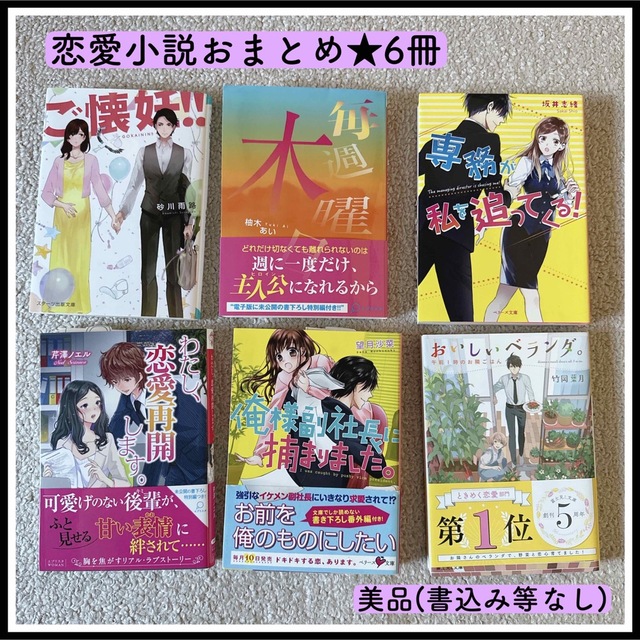 【恋愛小説おまとめ】恋愛小説6冊おまとめ 小説 恋愛 本まとめ売り エンタメ/ホビーの本(文学/小説)の商品写真