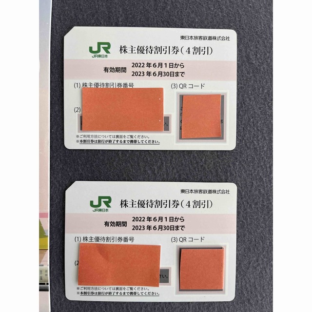 JR東日本　株主優待割引券　2枚 チケットの優待券/割引券(その他)の商品写真