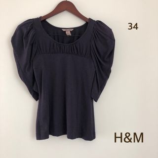 エイチアンドエム(H&M)の【H&M】パワーショルダー パフショルダー 肩パット 5分袖(カットソー(半袖/袖なし))