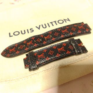 ルイヴィトン(LOUIS VUITTON)のルイヴィトン タンブール ウォッチ 腕時計 ベルト モノグラム ルージュ 赤(腕時計)