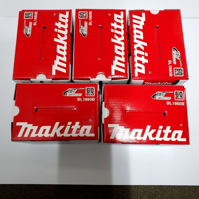 マキタ純正品 新品 未使用 純正バッテリー 18V BL1860B 5個セット