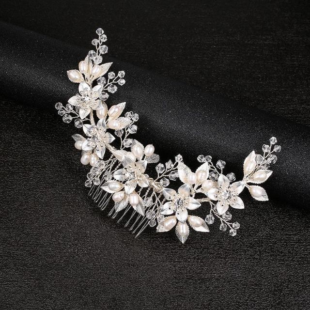 ブライダル ヘッドドレス ウェディング ヘアアクセサリー ホワイト 髪飾 結婚式 www.vilakastel.rs