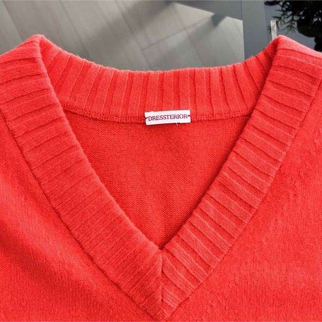 DRESSTERIOR/Vネック ニット 38 オレンジ ドレステリア