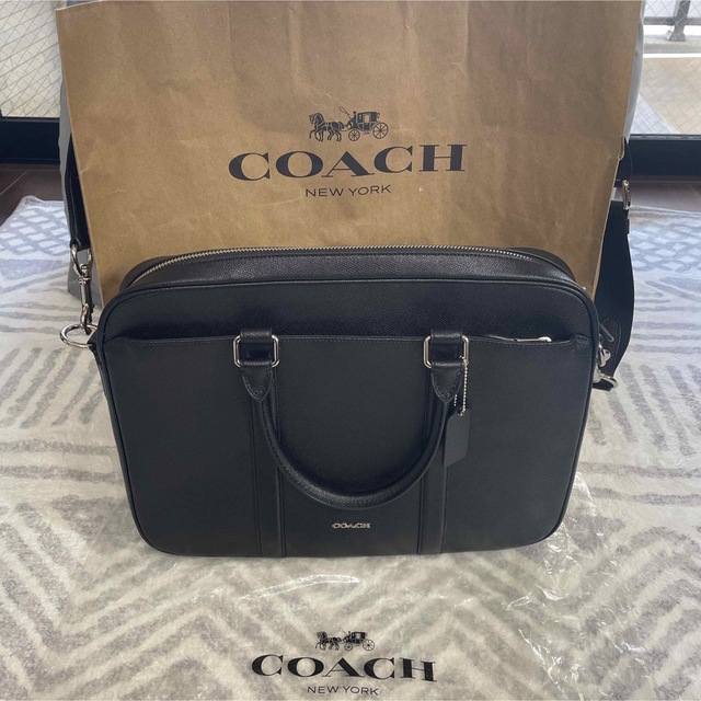 新品同様】コーチ COACH ペリー スリム レザービジネスバッグ-