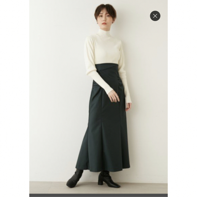 【emmi atelier】ニットコンビハイウエストワンピース