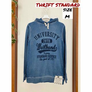 ◆ THRIFT STANDARD レトロ加工 ロング丈 長袖 プルパーカー(パーカー)